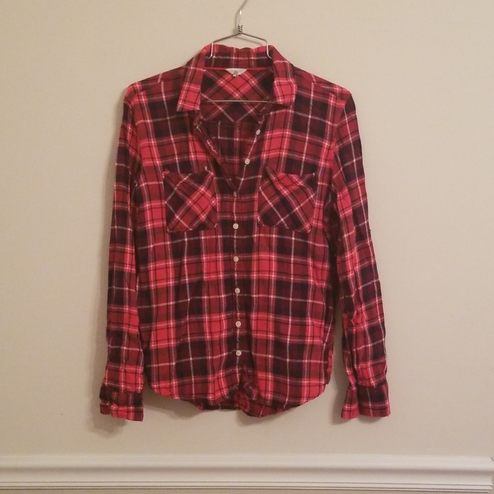 Button Down Plaid Top